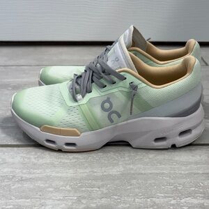 On Running Light Green and Gray Sneakers